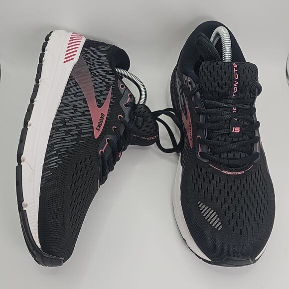 Brooks Addiction GTS 15 Womens 9.5 Medium B Black Ebony Mauvewood Running - Picture 2 of 9